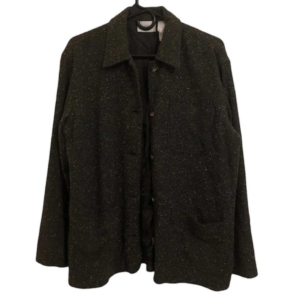 Liz Claiborne Wool Blend Tweed Button-Down Jacket - Picture 1 of 7